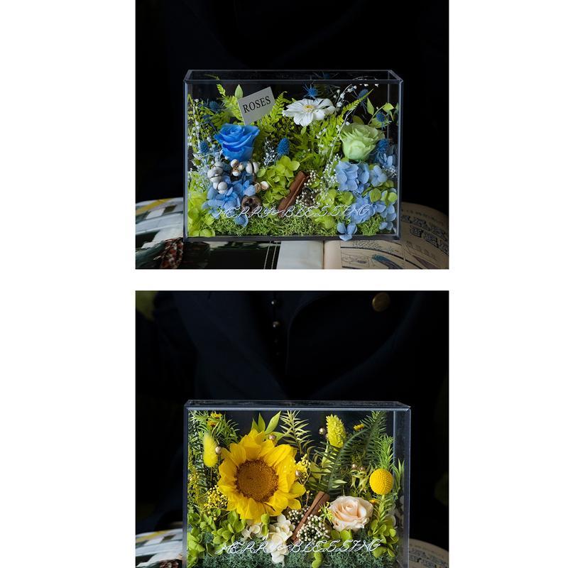 プリザーブドフラワー 花束ブーケ フェイクフラワー アクリルボックス