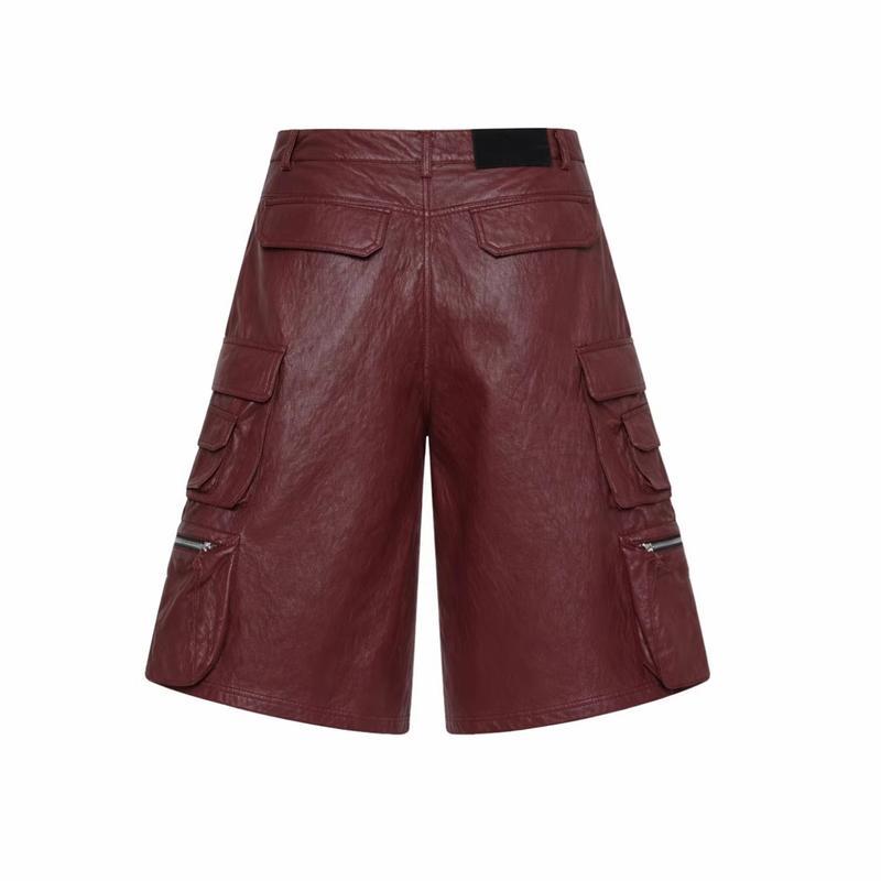 PUレザー ワイドパンツ カジュアルパンツ メンズ 七分丈 モード系 