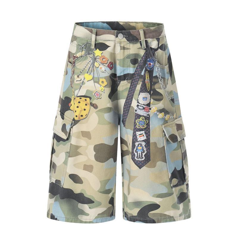デニムパンツ ワイド カジュアルパンツ 七分丈 短パン メンズ ビッグ