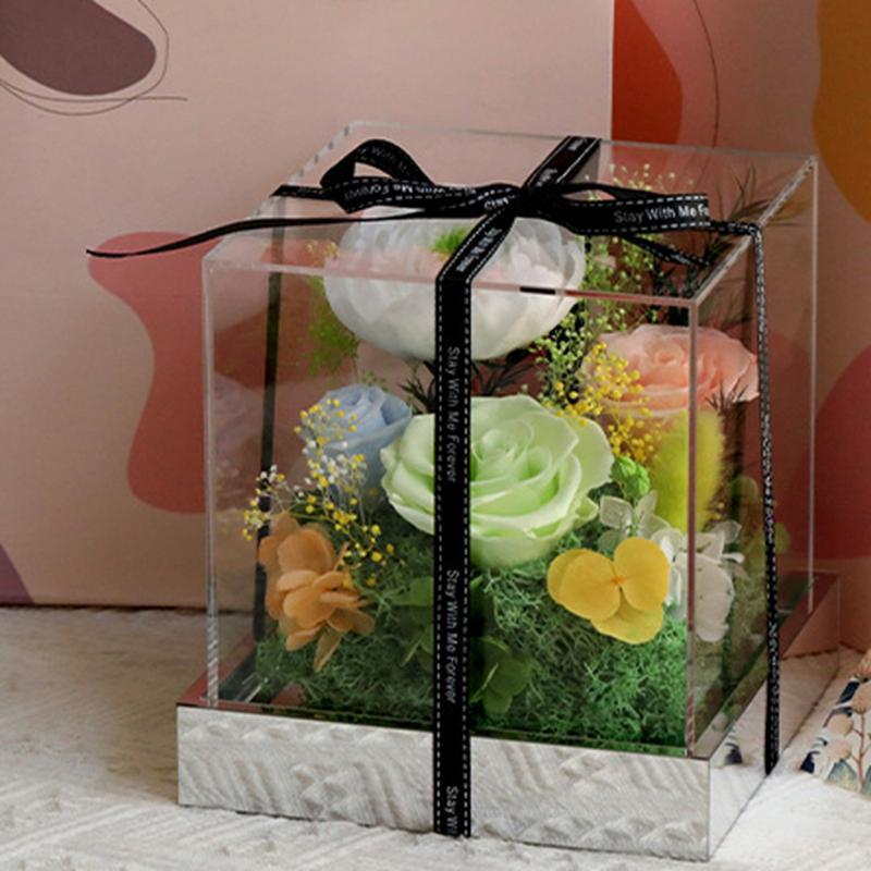 プリザーブドフラワー 永遠の花 バラ プレゼント 花 ひまわり アクリル