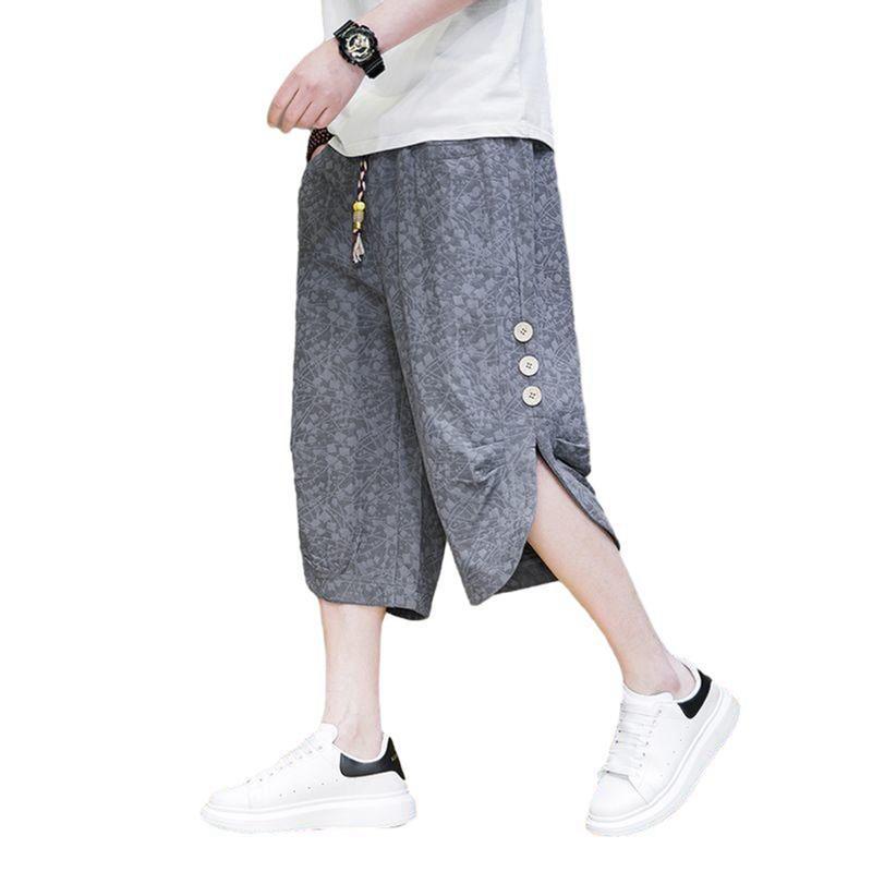 クロップドパンツ メンズ エスニック系 おしゃれ ワイド 7分丈