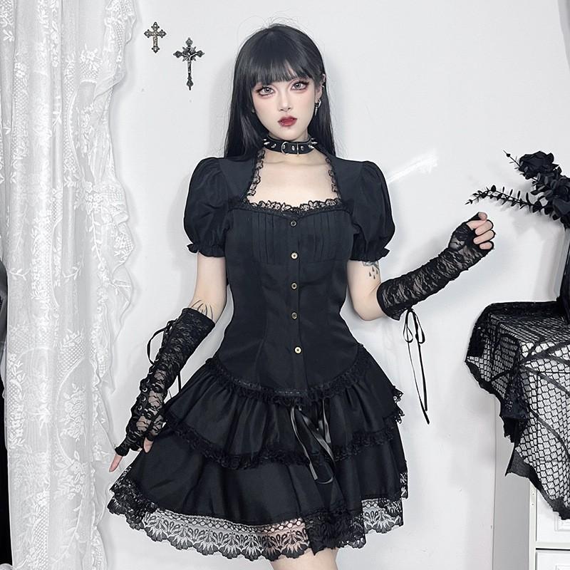 ゴシック風シャツ レディース ブラウス ゴスロリ 闇黒風 トップス 個性