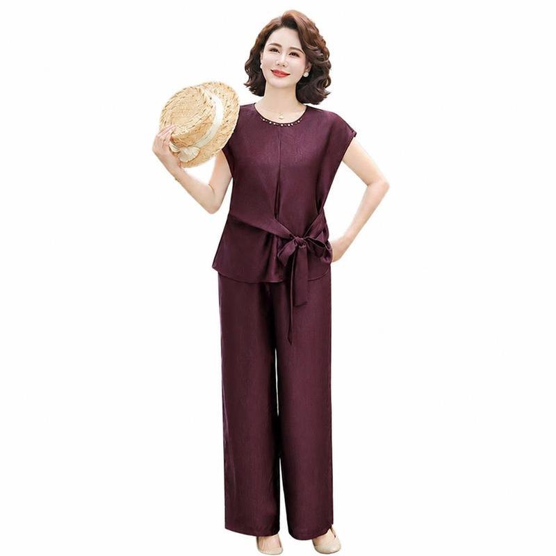 半袖シャツ スーツ ロングパンツ ワイドパンツ セットアップ 