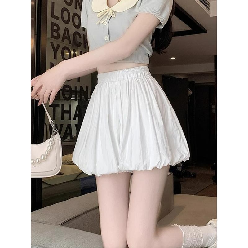 ショートパンツ かぼちゃパンツ レディース ハイウエスト バルーン