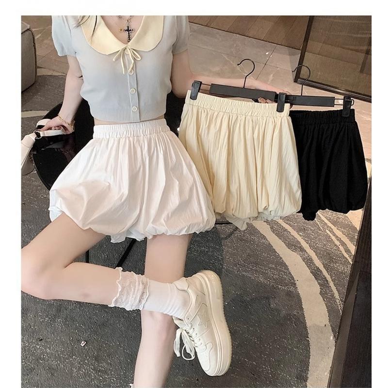 ショートパンツ かぼちゃパンツ レディース ハイウエスト バルーン