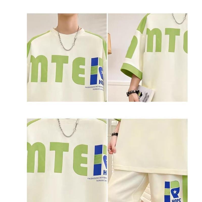 夏服 tシャツ セットアップ メンズ トップス ハーフパンツ 切り替え