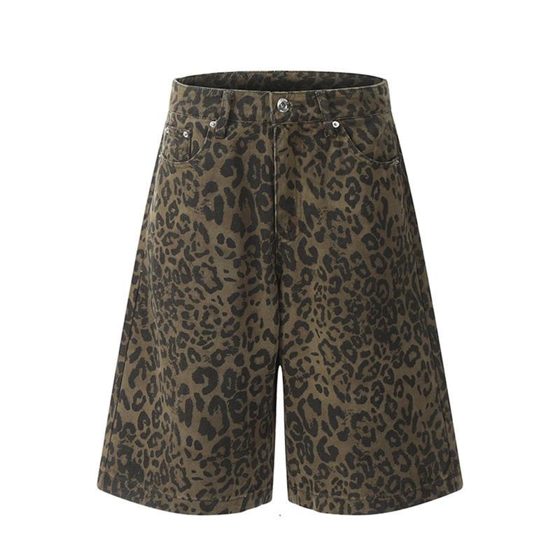ショートパンツ デニムパンツ ヒョウ柄 レオパード レディース メンズ
