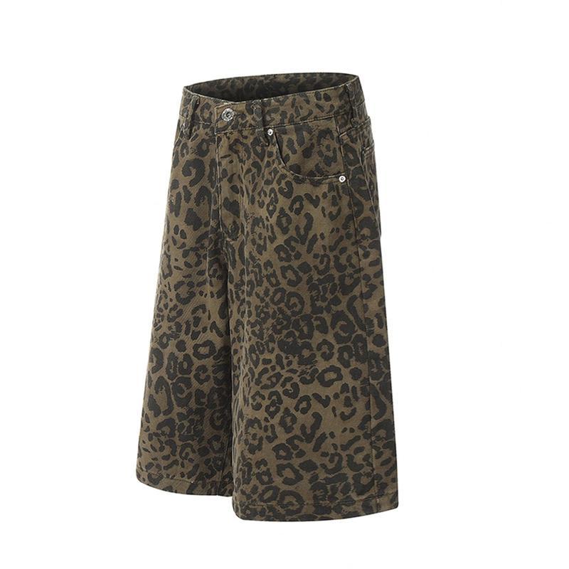 ショートパンツ デニムパンツ ヒョウ柄 レオパード レディース メンズ