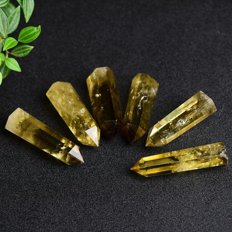 ブラジル産 天然シトリン ポイント 水晶六角柱 イエロークォーツ 水晶
