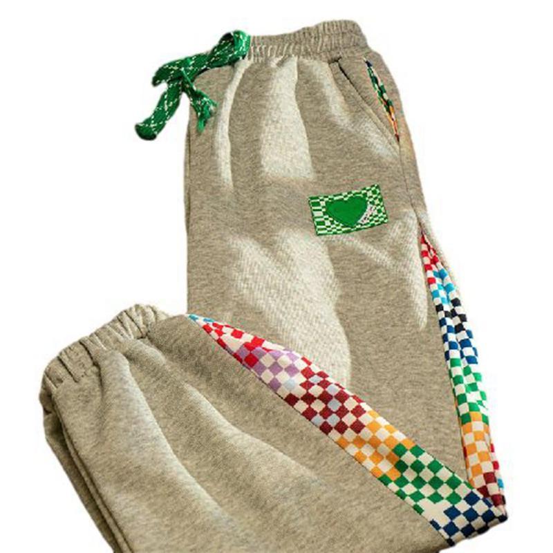 ワイドパンツ メンズ アクティブパンツ ロングパンツ 碁盤柄 カラフル