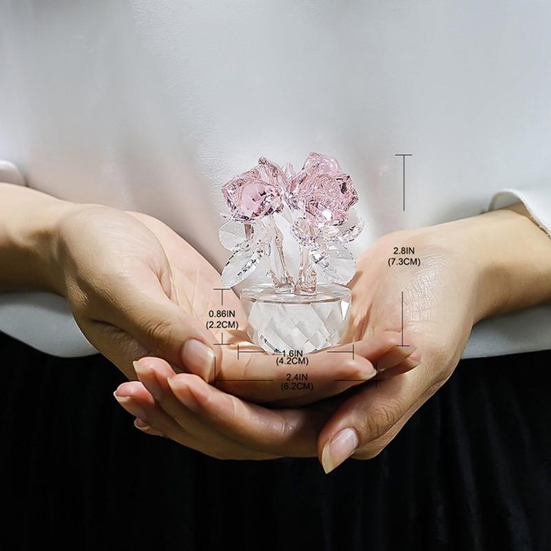 薔薇の花 クリスタル ガラス 置物 ヒーリング インテリア ガラス
