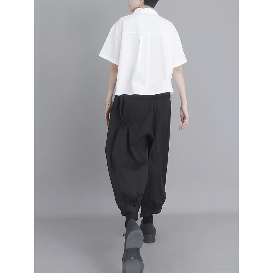 ワイドパンツ レディース サルエルパンツ ドット柄 水玉