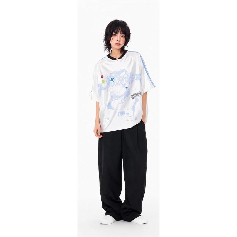 ゲームシャツ レディース Y2K ストリート系 Tシャツ 半袖 Vネック