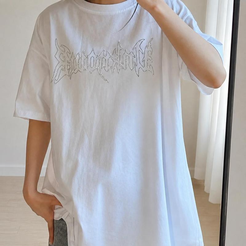 Tシャツ 半袖 バックプリント 天使の羽 オーバーサイズ メンズ