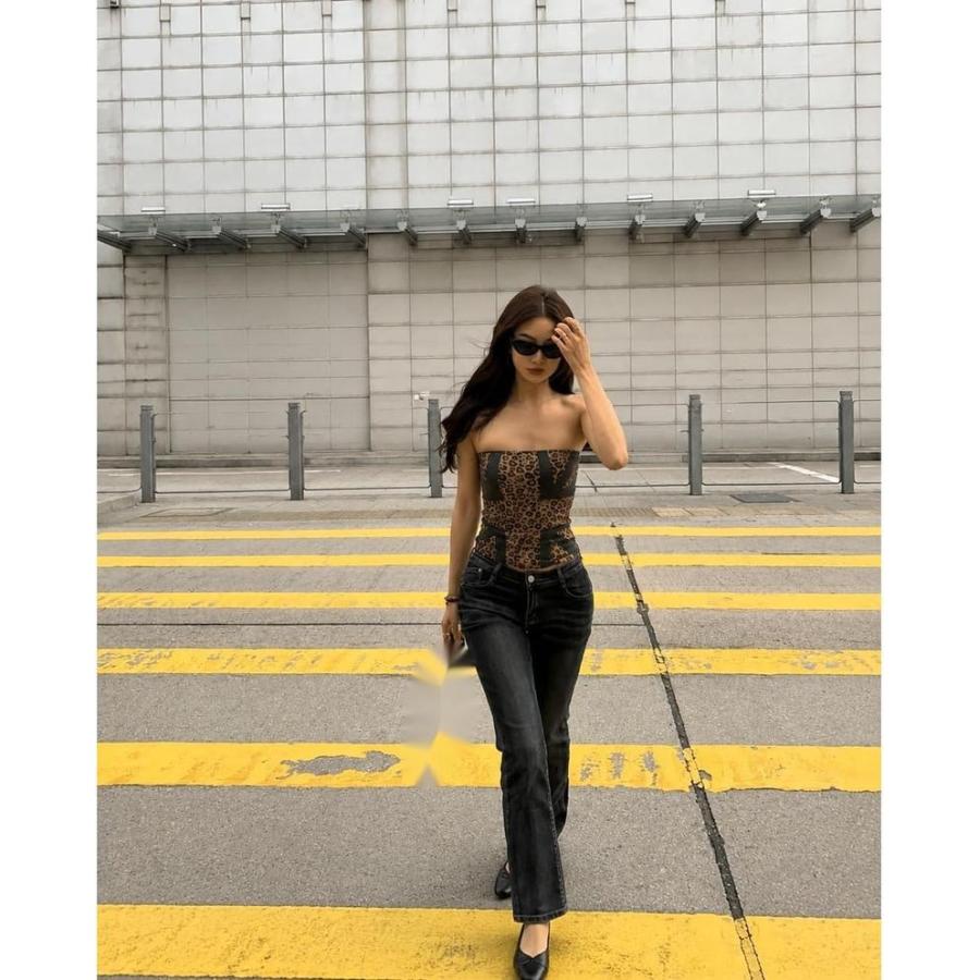 ベアトップ ヒョウ柄 レディース セクシー チューブトップ ギャル服