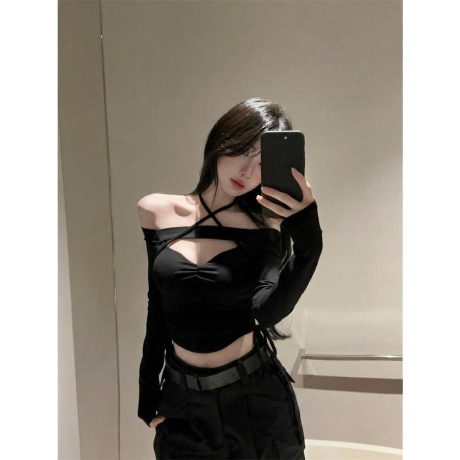 長袖 Tシャツ レディース セクシー オフショルダー 胸元あき トップス