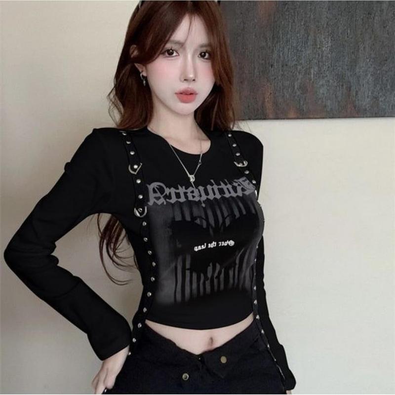 ロンT レディース 長袖 tシャツ クロップド トップス ショート丈 へそ