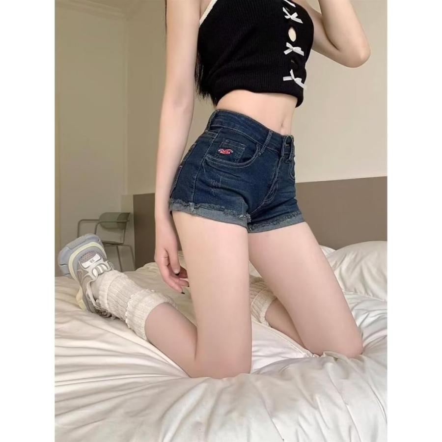 デニムショートパンツ レディース ローライズ ホットパンツ 美脚