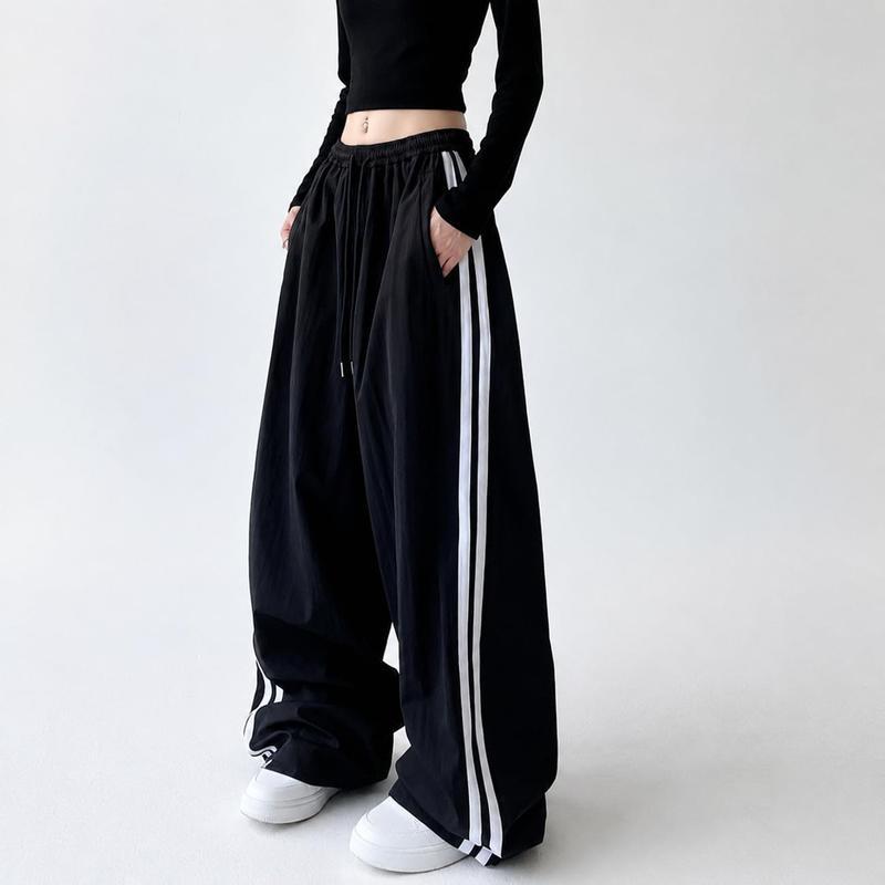 トラックパンツ レディース ワイドパンツ サイドライン ジャージ