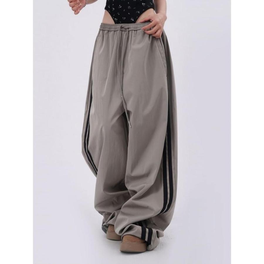トラックパンツ レディース ワイドパンツ サイドライン ジャージ