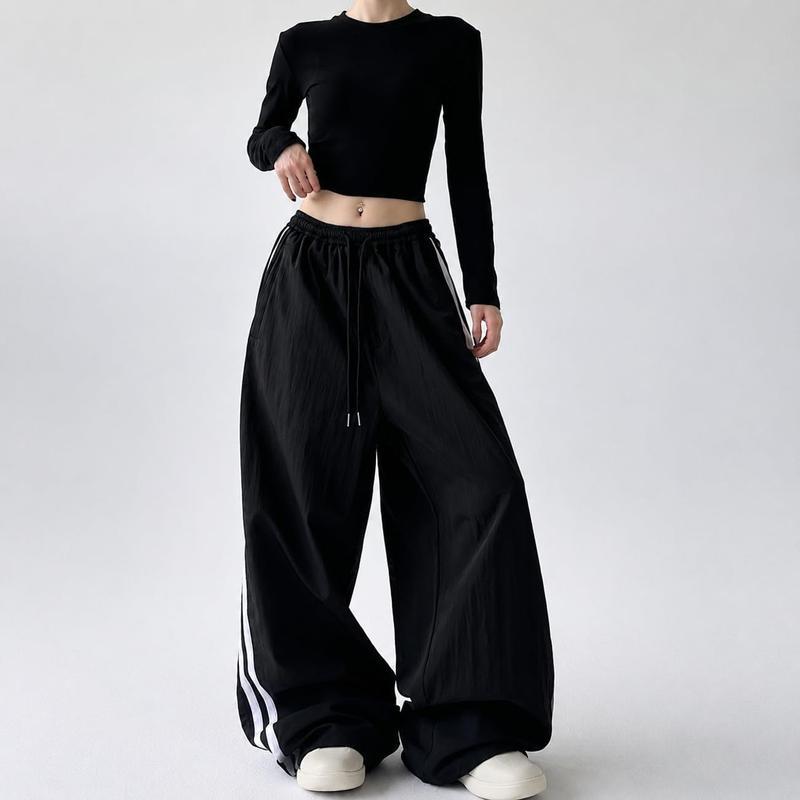 トラックパンツ レディース ワイドパンツ サイドライン ジャージ