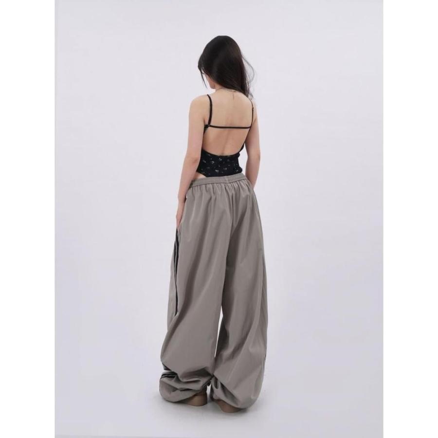 トラックパンツ レディース ワイドパンツ サイドライン ジャージ