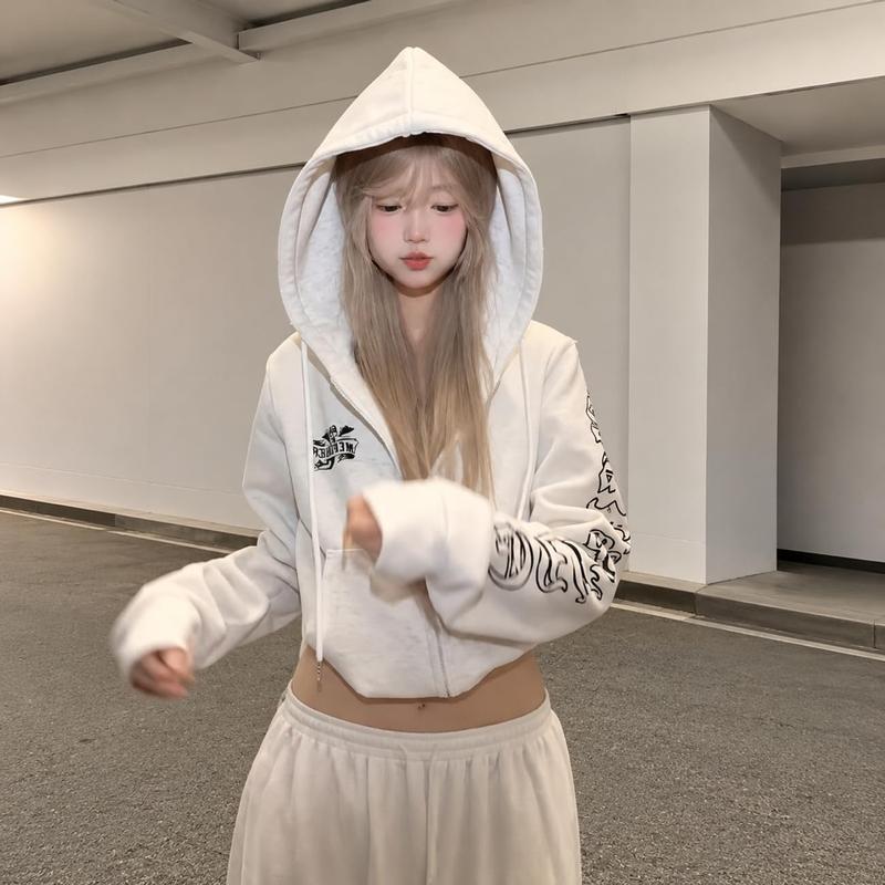 パーカー レディース ジップアップ ショート丈 フード付き スウェット 