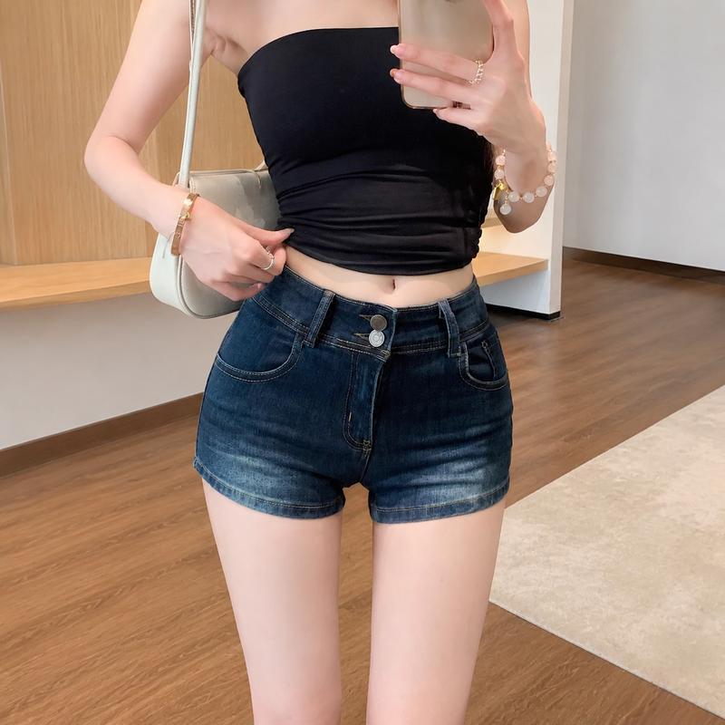 デニムショートパンツ レディース ローライズ ホットパンツ 美脚 脚長