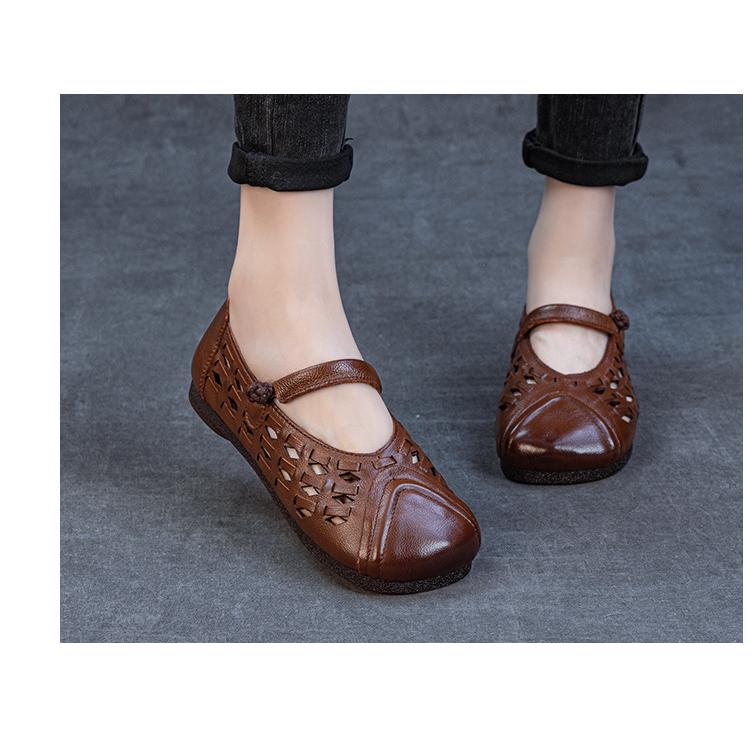 本革 フラットシューズ レディース メッシュ パンプス ストラップ
