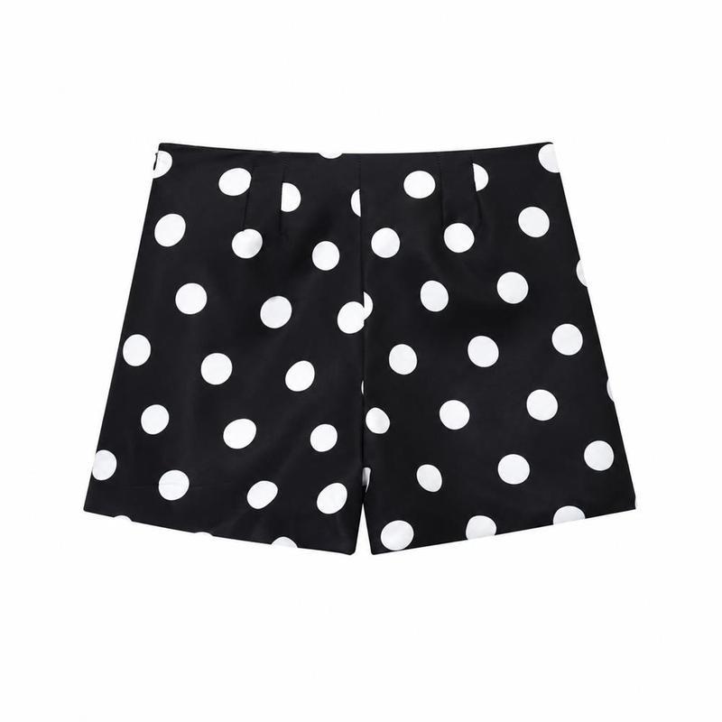 ショートパンツ レディース 水玉柄 ドット柄 ハイウエスト 短パン
