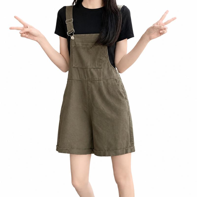 サロペット オーバーオール レディース ハーフパンツ デニムつなぎ