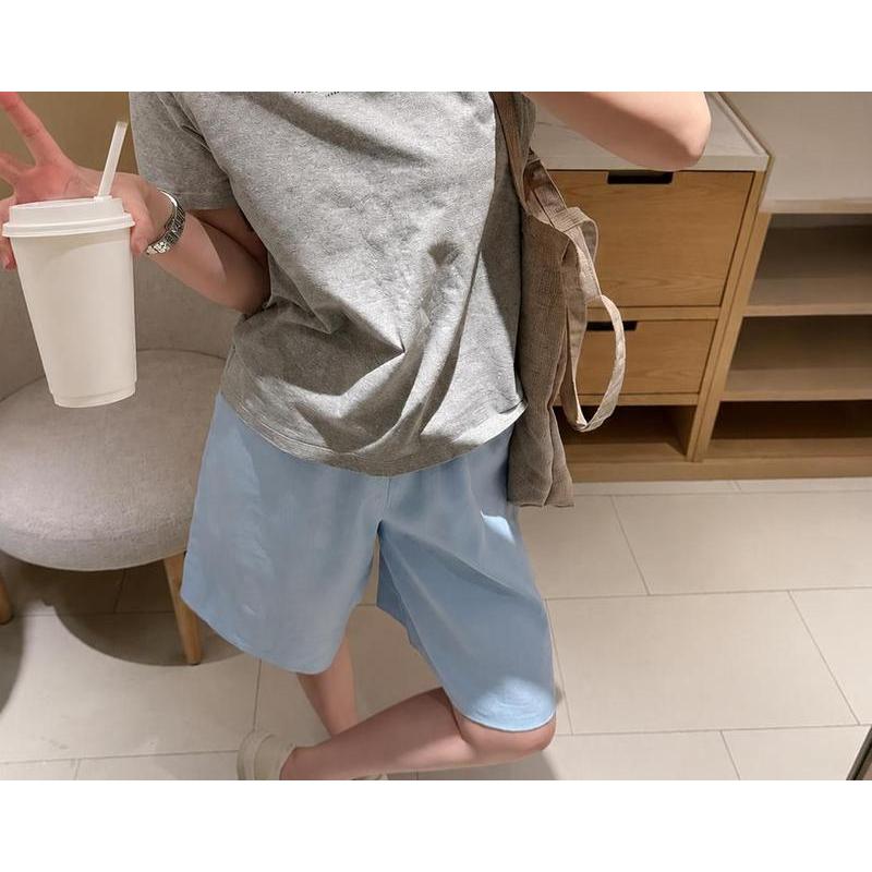 ハーフパンツ レディース リネン 麻 ショートパンツ ワイド 膝丈 五分