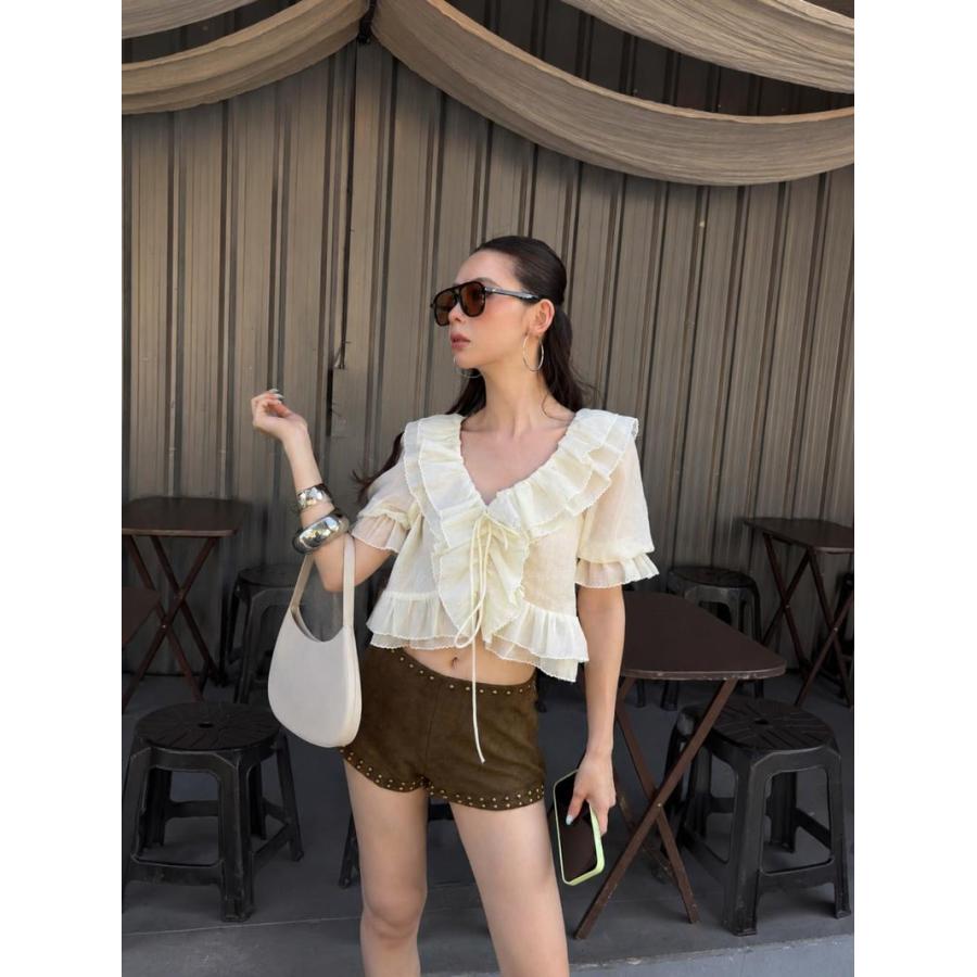 ショートパンツ レディース ホットパンツ ローライズ スタッズ付き