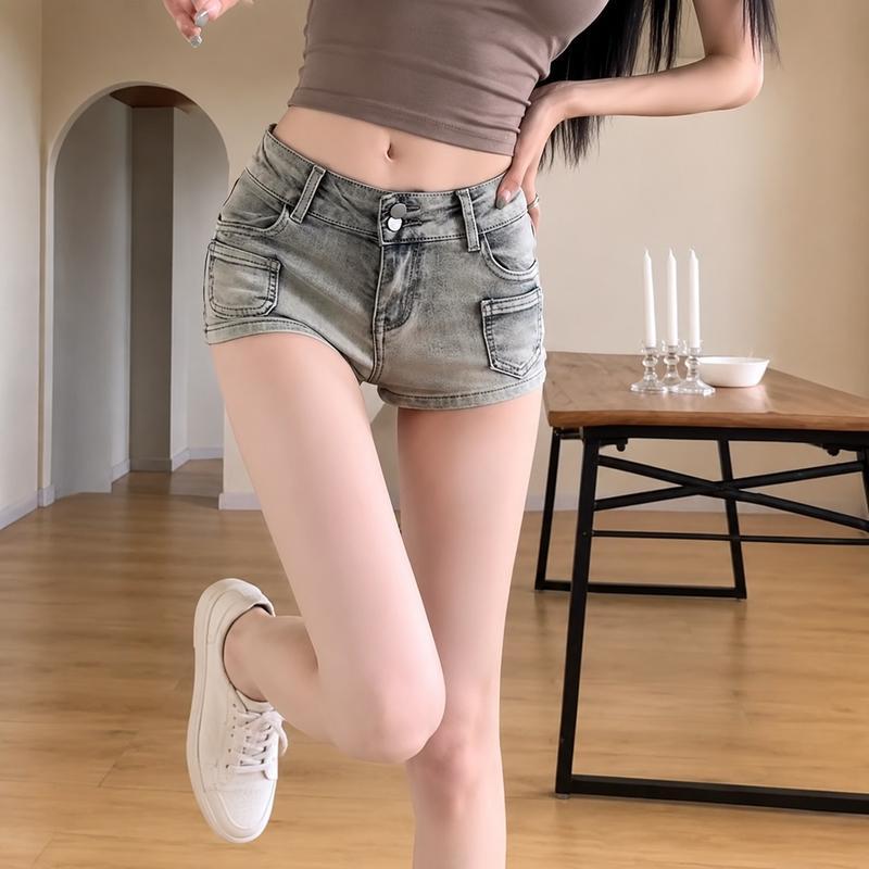 デニムショートパンツ レディース ローライズ ホットパンツ 美脚