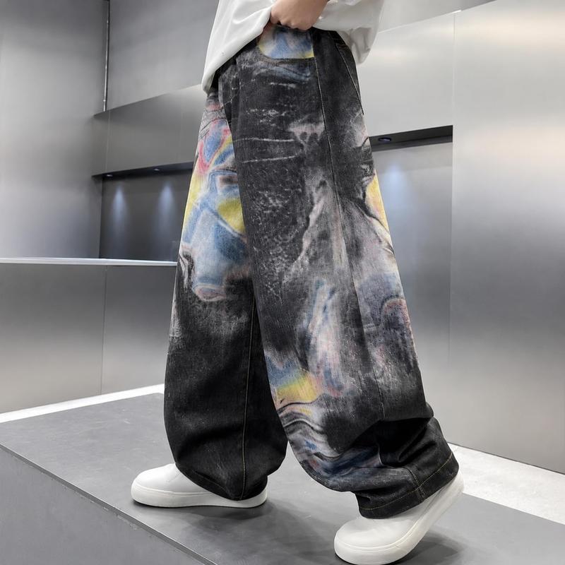 キッズ デニムパンツ ゆったり ワイドズ 男の子 ボーイズ ロングパンツ カジュアル ジーパン ジュニア ウエストゴム 長ズボン 通学 |  | 02