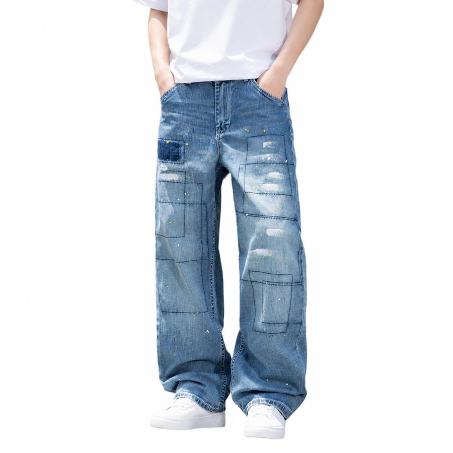 デニムパンツ メンズ ジーンズ ワイドパンツ ルーズ ストレート 