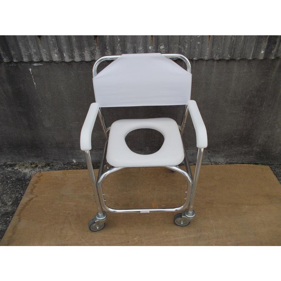 日進医療器アルミ製シャワーチェア　TY535Eスチール製後輪ダブルストッパー TS-24-0206-09 一部地域を除き送料無料 日進医療器 アルミシャワー