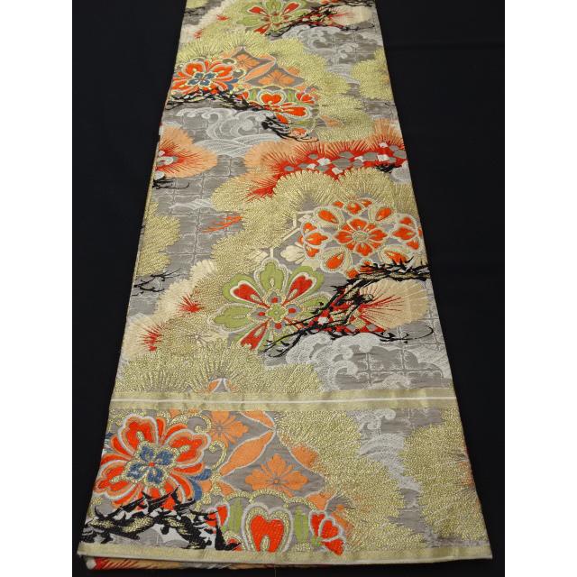 アンティーク丸帯　波　松　豪華　金銀 | 