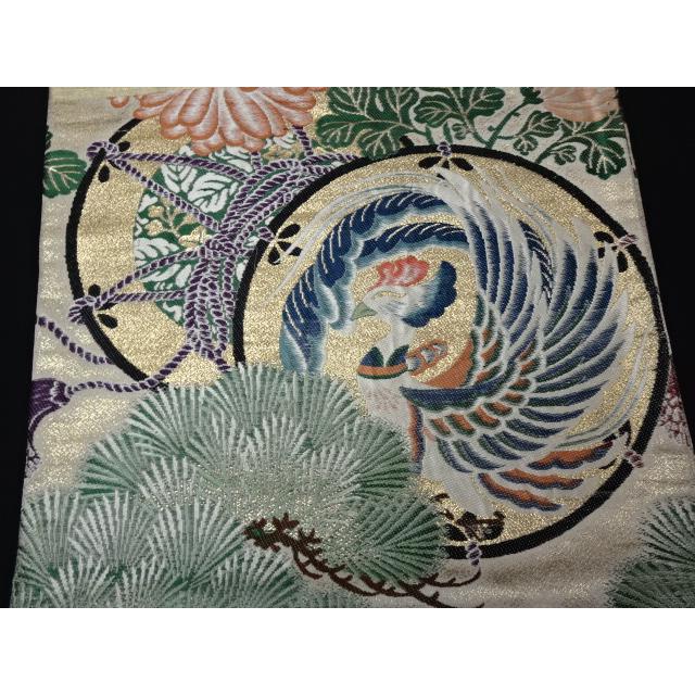 アンティーク丸帯　鼓　鳳凰　松　菊　引き抜き柄 |  | 05