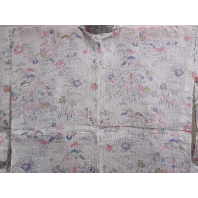 アンティーク 本麻 小千谷縮 里山 花 着物、浴衣 | thats-how-we-roll