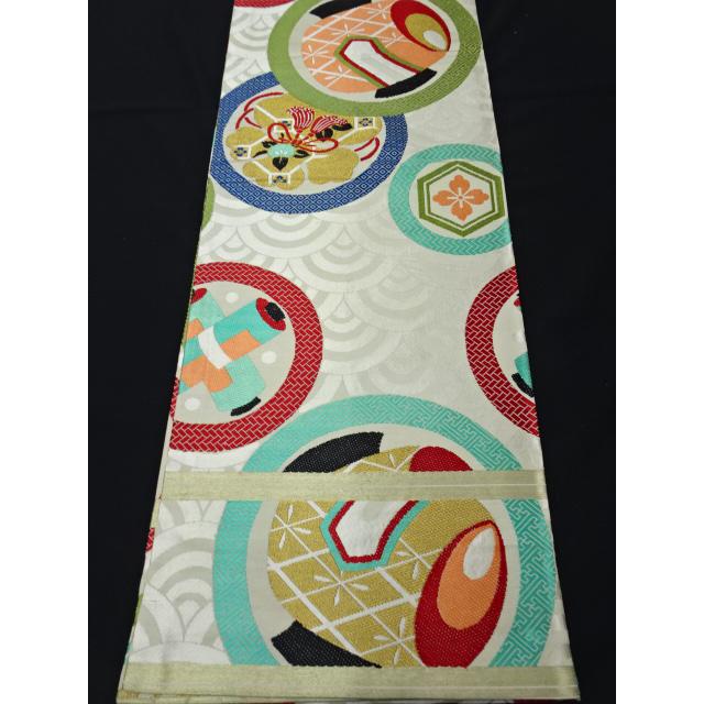 アンティーク丸帯　小槌　青海波　巾着 | 