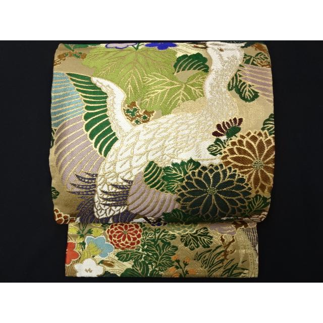 アンティーク丸帯　引き抜き柄　オウム　菊　桐 |  | 01