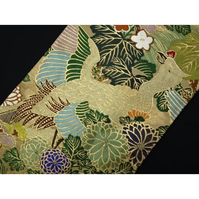 アンティーク丸帯　引き抜き柄　オウム　菊　桐 |  | 05