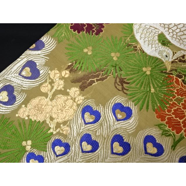 アンティーク丸帯　引き抜き柄　孔雀　唐織　牡丹　松 |  | 06