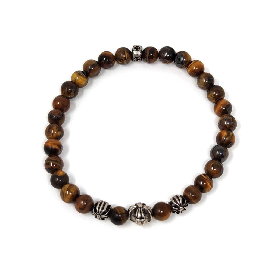 メンズ ブレスレット 開運 天然石 6mm ビーズ 数珠ブレス クロス