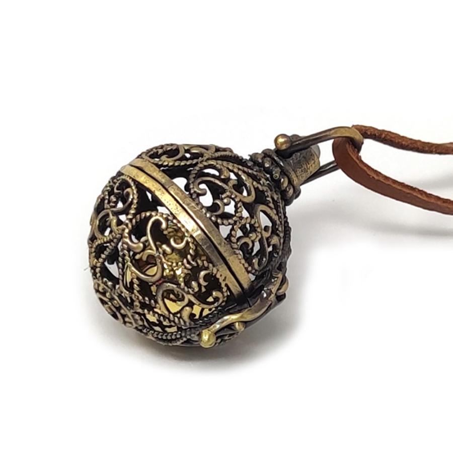 ガムランボール レザーネックレス レディース ドリームボール アジアン