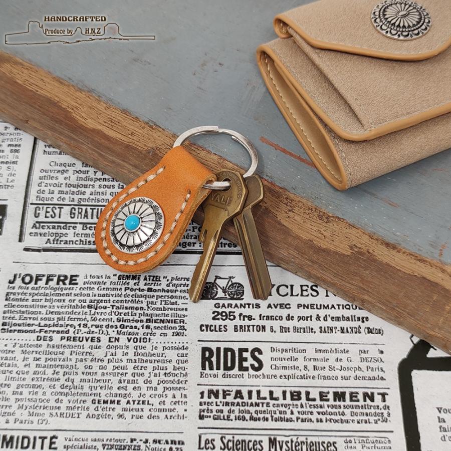 メンズ キーホルダー コンチョ ネイティブ アメリカン レザー ココペリ