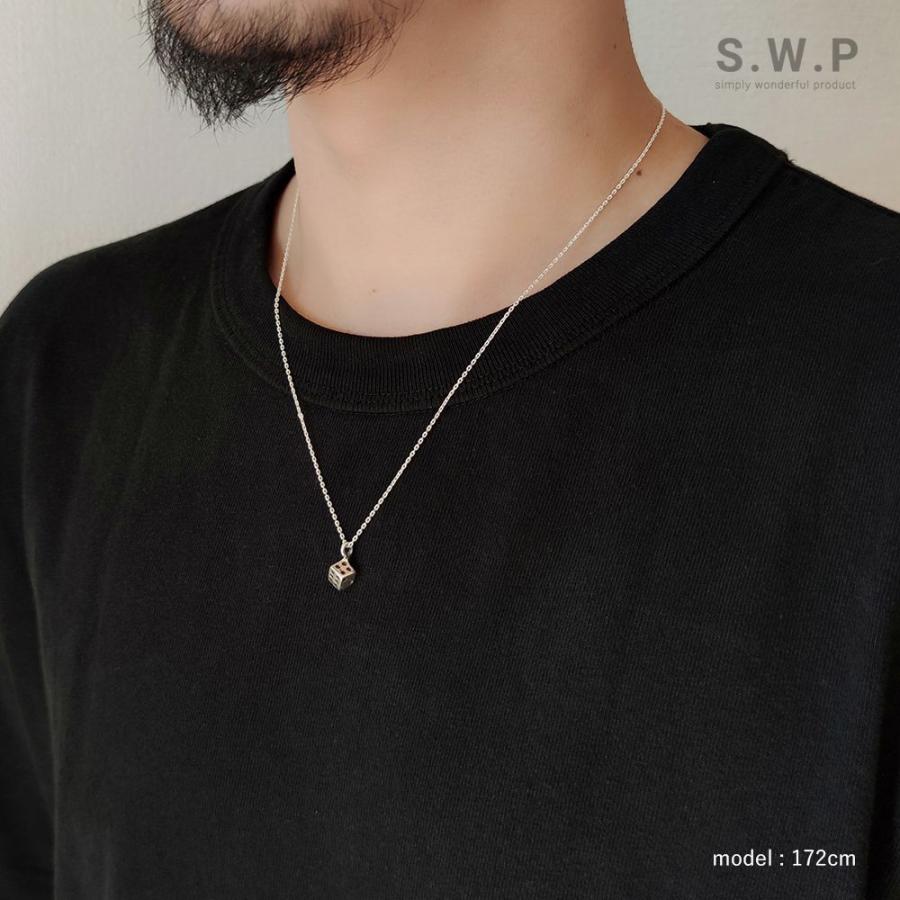 ネックレス メンズ シルバー ダイス ペンダント チェーンネックレス 