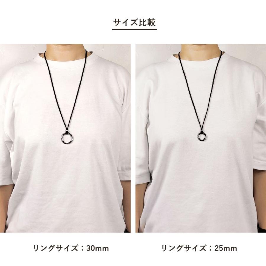 リングネックレス ロングネックレス メンズ ツイスト ロング シルバー