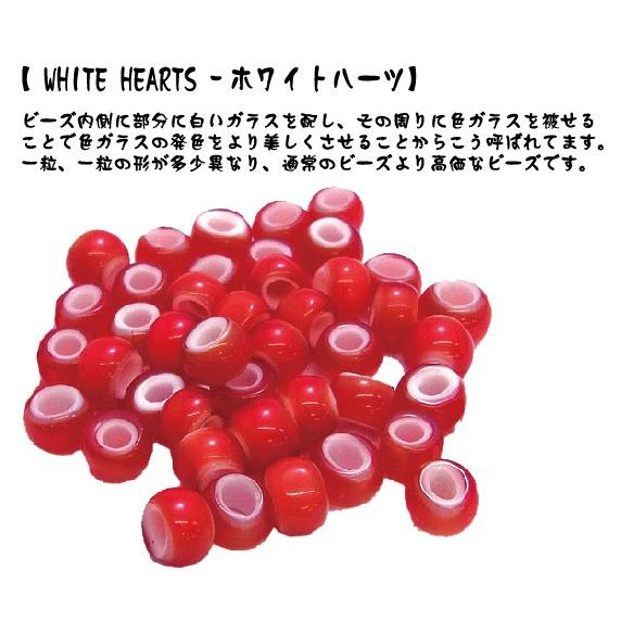 ブレスレット メンズ 6mm ホワイトハーツ ビーズ ネイティブアメリカン